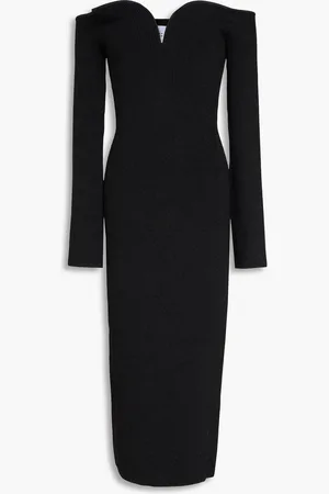 GALVAN Trägerloses Midikleid aus Rippstrick - - XL