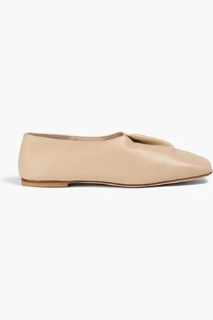 Elleme Flache Schuhe aus plissiertem Leder - Neutral - EU 36