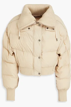 Jacquemus La Doudoune mehrlagige Jacke aus gestepptem Shell und Rippstrick - Neutral - FR 40