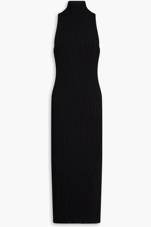 GALVAN Midikleid aus Rippstrick in Metallic-Optik - - XS