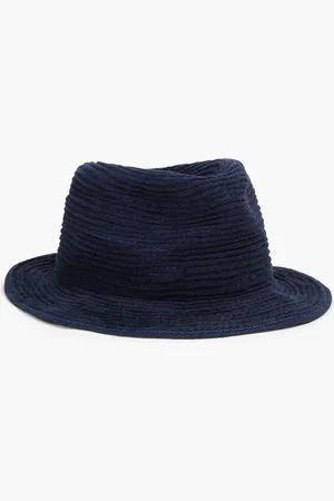 Giorgio Armani Fedora aus geripptem Filz - Blau - M