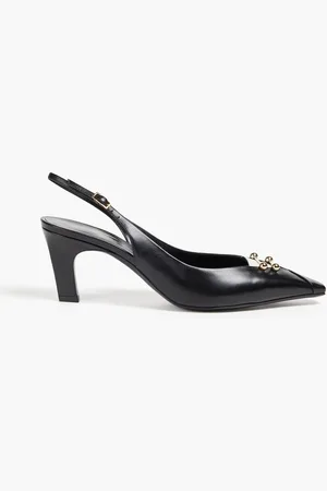 Giorgio Armani Slingback-Pumps aus Leder mit Verzierung - - EU 37.5