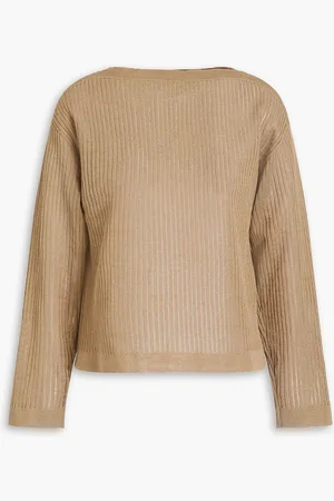 Alberta Ferretti Geripptes Oberteil aus Leinen - Neutral - IT 46