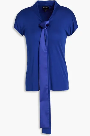 Giorgio Armani Oberteil aus Jersey aus einer Modal-Seidenmischung - Blau - IT 36