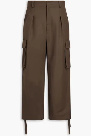 LE 17 SEPTEMBRE Cargohose aus Twill aus einer Wollmischung mit Falten - Braun - IT 48