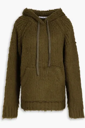 Acne Studios Gerippter Hoodie aus einer gebürsteten Wollmischung - Grün - L/XL