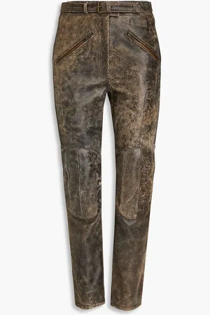 Acne Studios Hose mit geradem Bein aus Craquelé-Leder - - DE 36