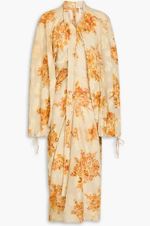 Acne Studios Oversized-Midikleid aus Baumwoll-Voile mit floralem Print - Neutral - DE 34