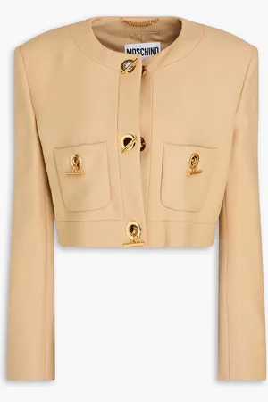 Moschino Cropped Jacke aus Grain de Poudre - Neutral - IT 42