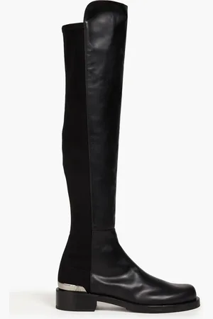 Stuart Weitzman Overknees aus Leder und Microstretch - - EU 37