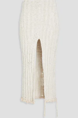Acne Studios Midirock aus einer gerippten Wollmischung in Distressed-Optik - Weiß - XS