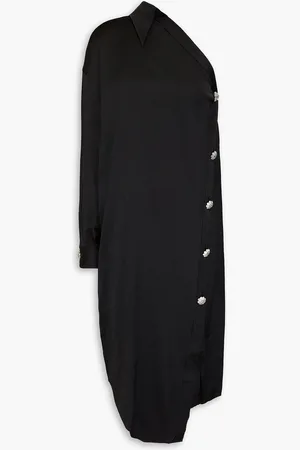 Acne Studios Midikleid aus Satin mit asymmetrischer Schulterpartie - - DE 32