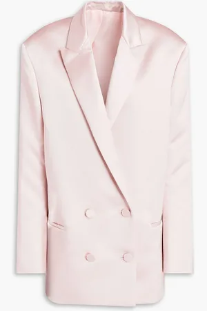 Serafini Doppelreihige Smokingjacke aus glänzendem Crêpe - Pink - IT 44