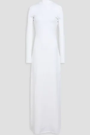 GALVAN Maxikleid aus Strick mit Zierperlen und Cut-outs - - M