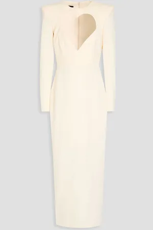 ALEX PERRY Monroe Midikleid aus Crêpe mit Cut-outs - Weiß - UK 12