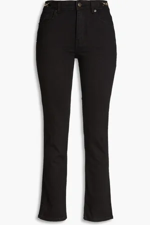 Maje Hoch sitzende Jeans mit schmalem Bein und Kettenverzierung - - FR 36