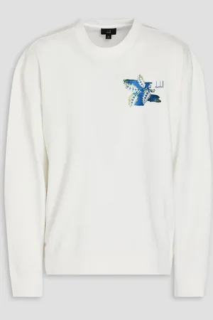 Dunhill Sweatshirt aus Baumwollfrottee mit Stickereien - Weiß - XL