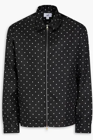 Dunhill Hemd aus glänzendem Twill mit Polka-Dots - - XXL