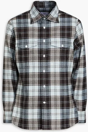 Dunhill Kariertes Hemd aus Flanell aus einer Wollmischung - Braun - M
