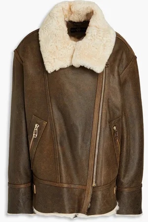 DOM GOOR Snoopy Bikerjacke aus Shearling - - UK 16