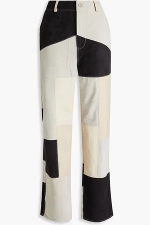 Deadwood Phil Hose mit geradem Bein aus Leder in Patchwork-Optik - - S