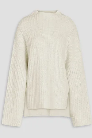 Loulou Studio Gerippter Oversized-Rollkragenpullover aus Kaschmir - Weiß - M