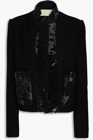 Elie saab Jacke aus Crêpe mit Kristallverzierung - - FR 42