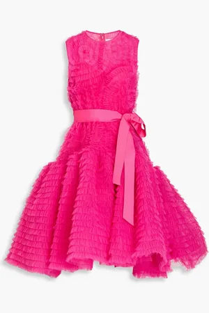HUISHAN ZHANG Pernille Kleid aus Tüll mit Rüschen - Pink - UK 12