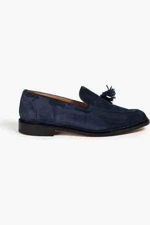 TRICKERS Loafers aus Veloursleder mit Troddeln - Blau - UK 9.5