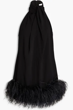16Arlington Cynthia Minikleid aus Crêpe mit Federverzierung - - UK 14