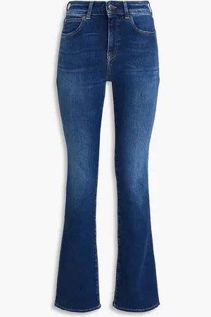 Emporio Armani Hoch sitzende Schlagjeans in ausgewaschener Optik - Blau - 26