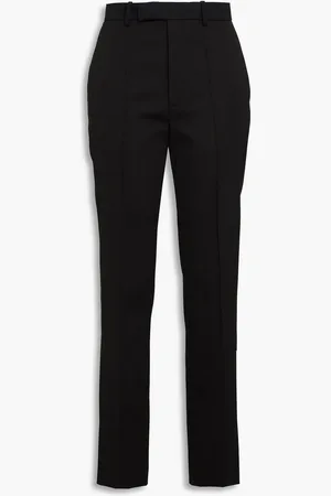 Rohe Hose mit geradem Bein aus Grain de Poudre - - DE 34
