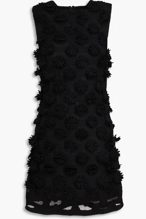 Rohe Minikleid aus Mesh und einer gehäkelten Baumwollmischung mit Applikationen - - DE 42