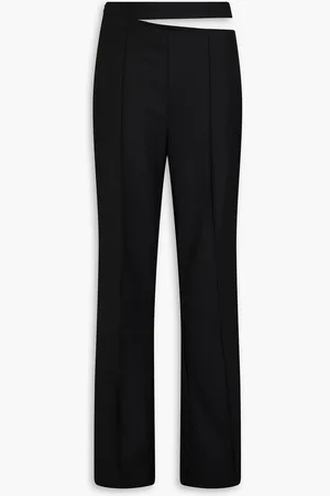 Rohe Schlaghose aus Woll-Crêpe mit Cut-outs - - DE 42
