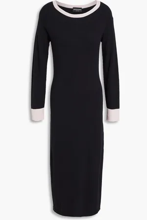 Emporio Armani Zweifarbiges Midikleid aus Strick - - IT 42