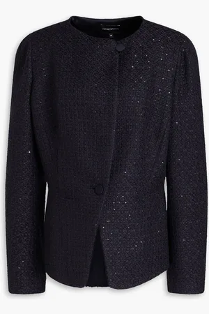 Emporio Armani Jacke aus Tweed mit Pailletten - Blau - IT 48
