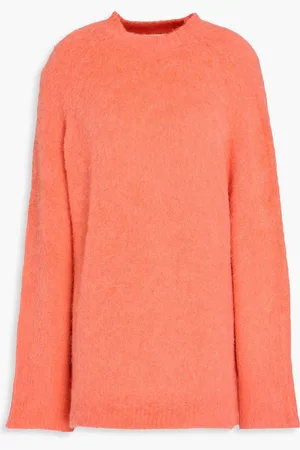 Rohe Oversized-Pullover aus einer gebürsteten Alpakamischung - Orange - DE 40