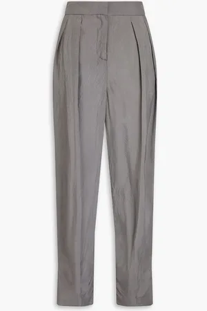 Rohe Karottenhose aus Webstoff in Knitteroptik - - DE 34