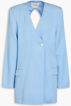 Rohe Blazer aus Tweed mit Rückenausschnitt - Blau - DE 38