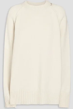 Rohe Pullover aus einer Woll-Kaschmirmischung mit Cut-outs - Weiß - DE 38