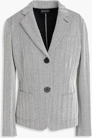 Emporio Armani Blazer aus Jacquard mit Fischgratmuster - - IT 48