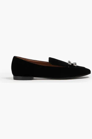 Emporio Armani Loafers aus Samt mit Kristallverzierung - - EU 35