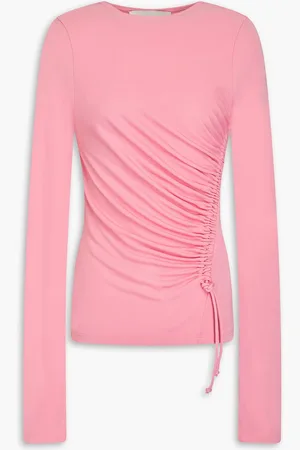 Rohe Oberteil aus Jersey mit Raffungen - Pink - DE 34