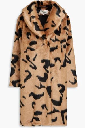 Diane von Furstenberg Merida Mantel aus Kunstfell mit Leopardenprint - - XS