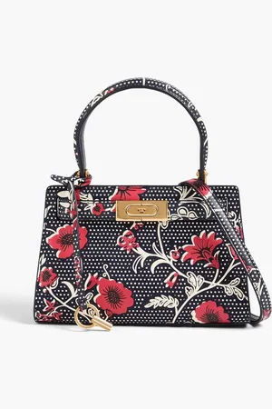 Tory Burch Lee Tote Bag aus beschichtetem Veloursleder mit floralem Print - - OneSize
