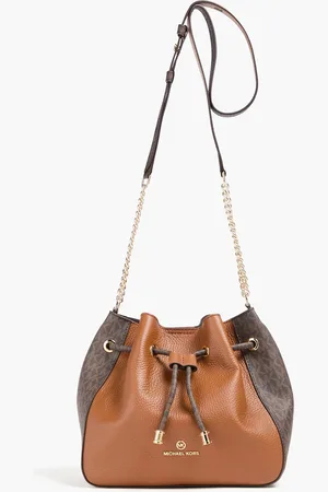 Michael Kors Beuteltasche aus Narbenleder mit Logoprint - Braun - OneSize
