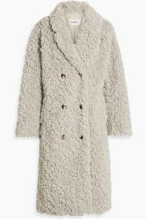 Diane von Furstenberg Melanie double-breasted faux shearling coat - Grau - S