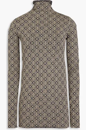 Tory Burch Rollkragenoberteil aus Jacquard-Strick - Blau - XS