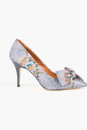 Tory Burch Pumps aus Brokat mit Schleife - Blau - US 8