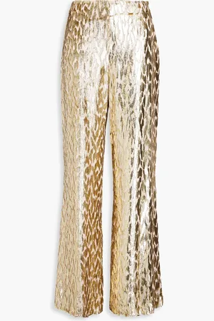 Simkhai Shivon Hose mit weitem Bein aus einer Lurex®-Seidenmischung mit Fil Coupé in Metallic-Optik - Metallic - US 0
